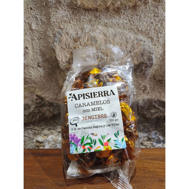 Caramelos Artesanos de Miel y Jengibre Apisierra (150g)
