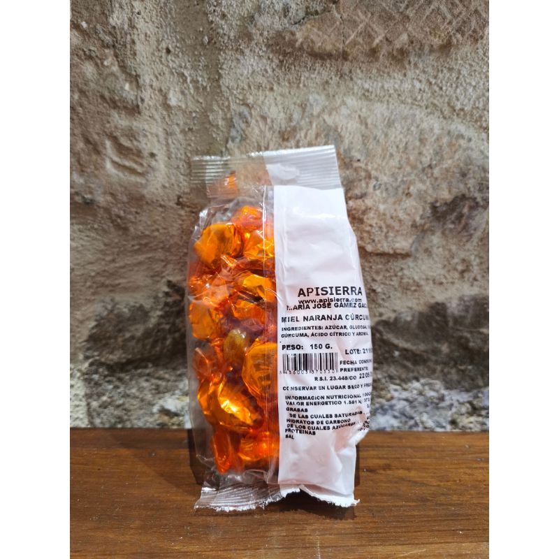 Caramelos Artesanos de Miel, Naranja y Cúrcuma Apisierra (150g) - Imagen 2